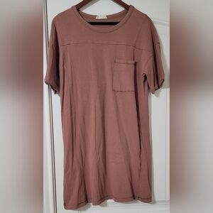 Casual Brown T Shirt Dress